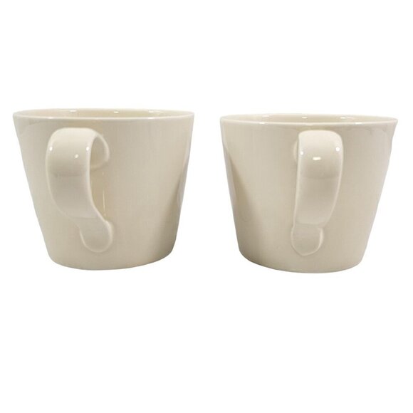 Crate & Barrel B. Eigen MARGO Ivory Flat Bottom 12 Oz Ceramic Mugs - Set of 2 - Picture 2 of 16